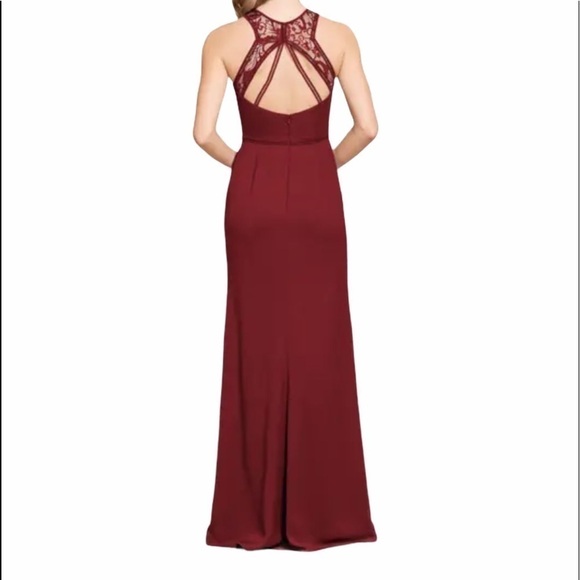 Hayley Paige Occasions Lace & Chiffon Halter Gown - Picture 2 of 8